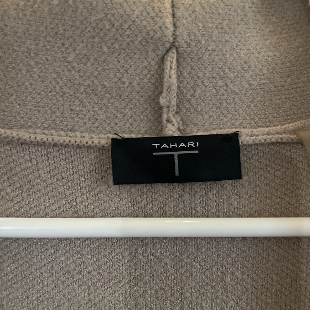 Tahari Light Beige Textured Cardigan